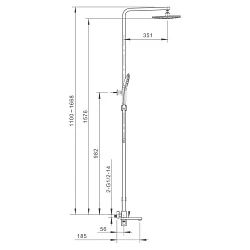 Душевая стойка Gappo G17-9 G2417-9 оружейная сталь
