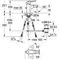 Смеситель для раковины Grohe Europlus II 33155002 хром