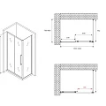 Душевой уголок ABBER Schwarzer Diamant 120x80см AG30120BMH-S80BM профиль черный, стекло матовое