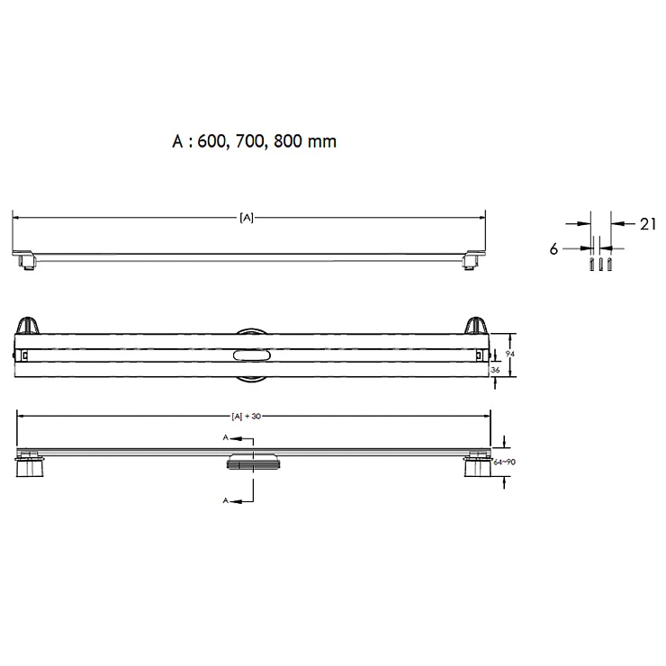 Душевой лоток Berges Super Slim 80 095154 черный матовый