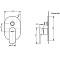 Смеситель встраиваемый для душа Bravat Gina PB865104CP-2-ENG хром