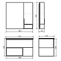 Тумба с раковиной Comforty Франкфурт 90 00-00006503CF бетон светлый