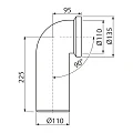 Отвод AlcaPlast A90-90 110мм