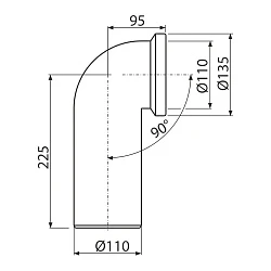 Отвод AlcaPlast A90-90 110мм