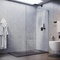 Душевая перегородка Veconi Korato KR-77 80см KR77-80-01-C9 профиль хром, стекло прозрачное