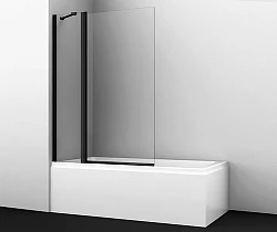 Шторка на ванну Wasserkraft Berkel 110x140см 48P02-110B профиль черный, стекло прозрачное
