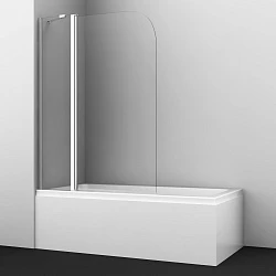 Шторка на ванну Wasserkraft Leine 110x140см 35P02-110 профиль хром, стекло прозрачное