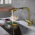 Смеситель для кухни Timo Saona 2346/17FL золото матовое