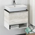 Тумба с раковиной Comforty Прага 60 дуб 00003465CF белая, с антрацитовой столешницей