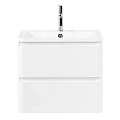 Тумба с раковиной BelBagno Albano 60 ALBANO-600-2C-SO-BL белая глянцевая