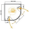 Душевой уголок Cezares Slider 100x100см SLIDER-R-2-90/100-C-NERO профиль черный, стекло прозрачное