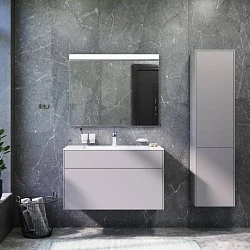 Мебель для ванной комнаты, зона красоты AM.PM Inspire 2.0 BK50GD элегантный серый матовый, белый м