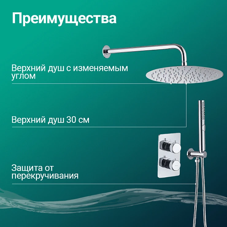 Душевой комплект Allen Brau Priority 5.31013-00 с внутренней частью, хром