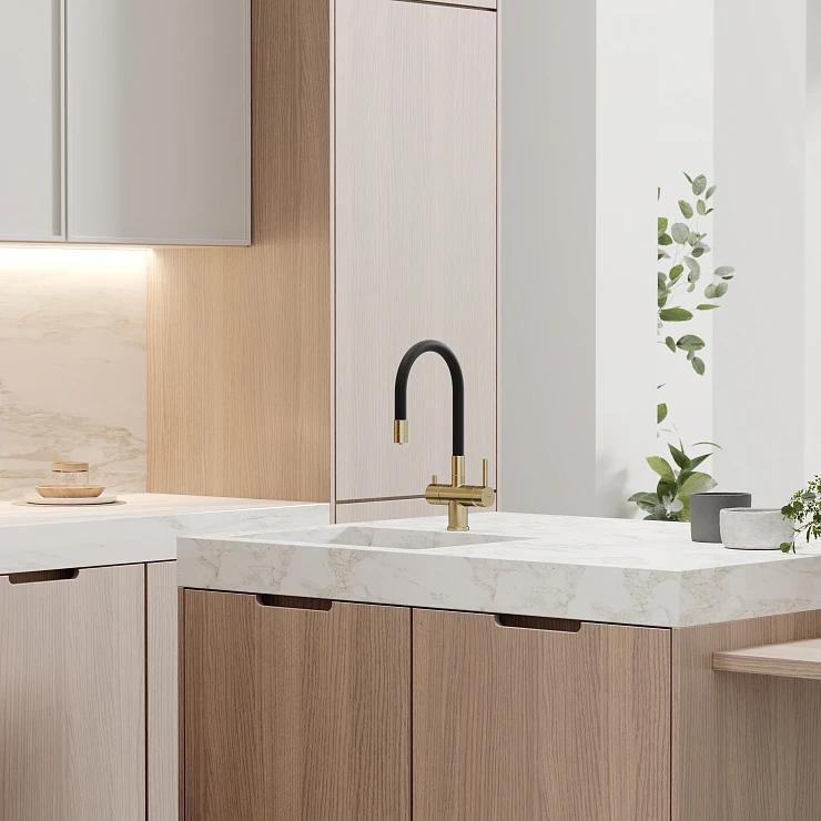 Смеситель для кухни Sancos Lucia SC4004BG брашированное золото/черный