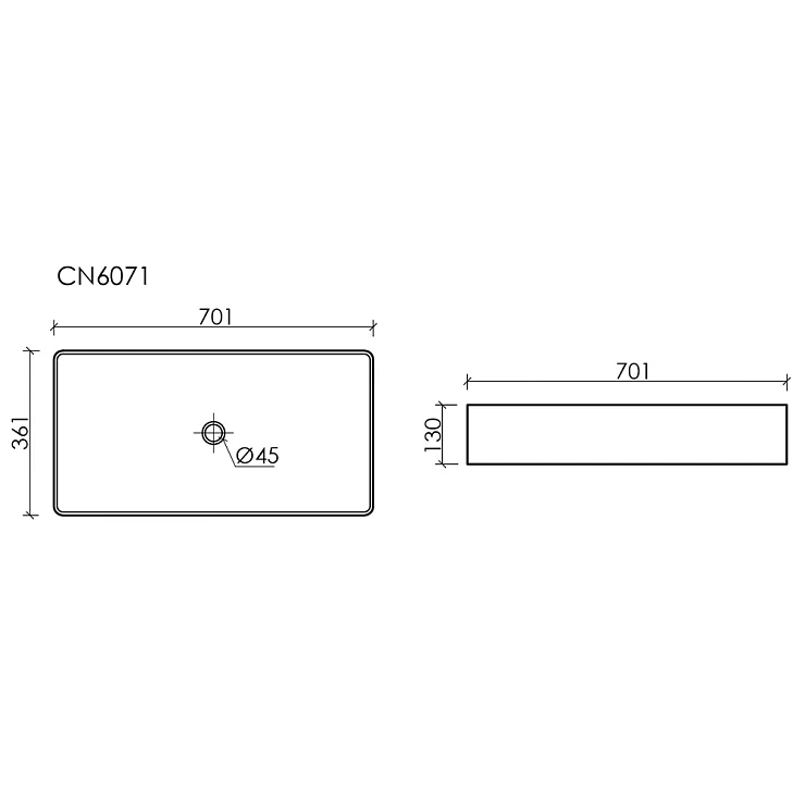Раковина накладная Ceramica Nova Element CN6071 белая глянец