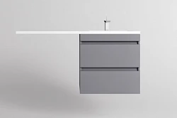 Тумба с раковиной Style Line Даллас ЛЕОН 120 правая, серый матовый