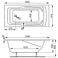 Акриловая ванна VAGNERPLAST ULTRA 150x82 VPBA158ULT2X-04 белая глянцевая