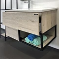 Тумба с раковиной Comforty Мальме 90 00-00004200CF дуб дымчатый