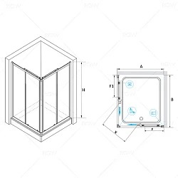 Душевой уголок RGW Classic CL-42 90x100см 04094290-51 профиль хром, стекло шиншилла
