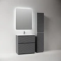 Тумба с раковиной Sancos Folk Floor 80 напольная, Grey soft