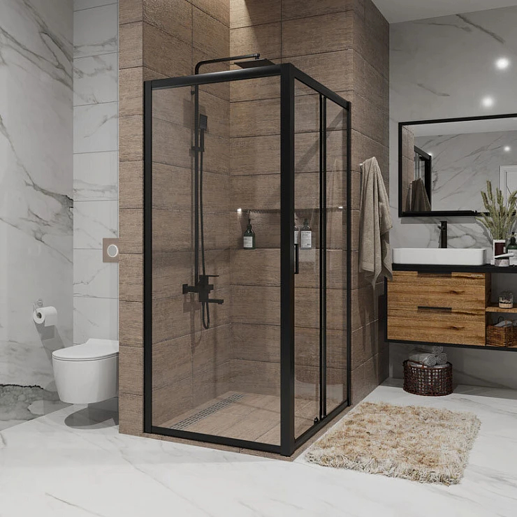 Боковая стенка Niagara Nova 70х195см NG-A70B профиль черный, стекло прозрачное