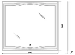 Зеркало BelBagno 90 SPC-LNS-900-800-LED-TCH с подсветкой