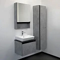Тумба с раковиной Comforty Эдинбург 60 00-00001928CF бетон светлый, с черной столешницей