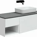 Тумба с раковиной Allen Brau Infinity 120 R с графитовой столешницей, белая матовая