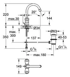 Смеситель для раковины Grohe Costa S 21257001 хром
