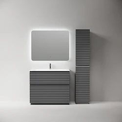 Тумба с раковиной Sancos Folk Floor 100 напольная, Grey soft