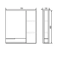 Зеркало-шкаф Comforty Верона 75 00004137100CF дуб белый
