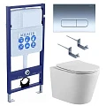 Унитаз Set  Aquatek Вега AQ1904-00 с унитазом и кнопкой хром + инсталляция и крепления