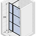 Душевая дверь в нишу RIHO 130см G004006121 профиль черный, стекло прозрачное