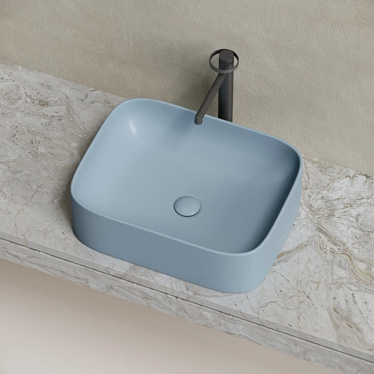 Раковина накладная Ceramica nova Element 505*380*150мм CN6052MHL серо-голубая матовая