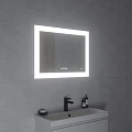 Зеркало Cersanit LED 060 pro 80*60, с подсветкой, антизапотевание, часы, KN-LU-LED060*80-p-Os