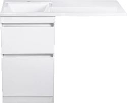 Тумба с раковиной Style Line Даллас 110 напольная, левая, эмаль, белый глянец