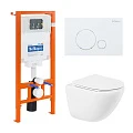 Комплект системы инсталляции BelBagno с унитазом и кнопкой BB051CHR/BB051SC/BB002-80/BB014-SR-BIANCO