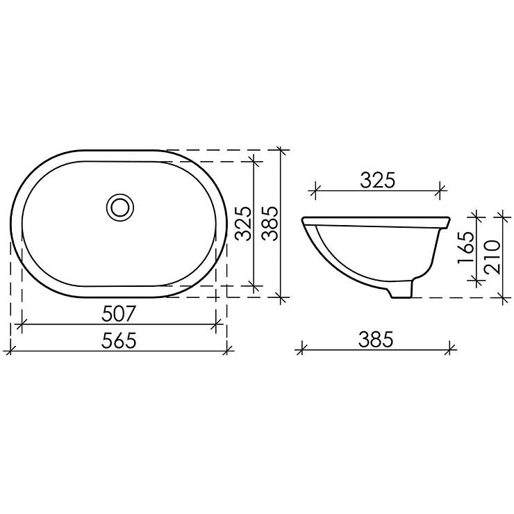 Раковина встраиваемая под столешницу Ceramica Nova Element 56.5см CN6044 белая