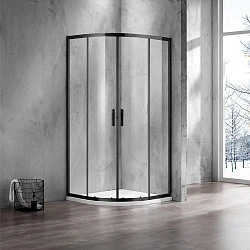 Душевой уголок Azario Milton 100х100см AZ-ND2142 1000 Black профиль черный, стекло прозрачное