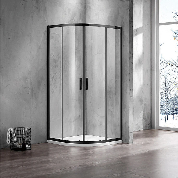 Душевой уголок Azario Milton 100х100см AZ-ND2142 1000 Black профиль черный, стекло прозрачное