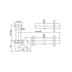 Сифон для раковины и биде AlcaPlast A45F-DN32 белый