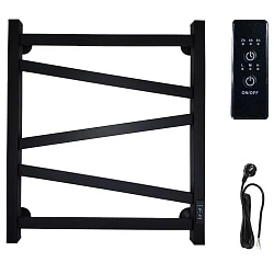 Полотенцесушитель электрический Маргроид Зигзаг Ferrum 60*50 см, профильный, 5 вставок, черный