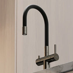 Смеситель для кухни Sancos Lucia SC4004GG вороненая сталь / черный