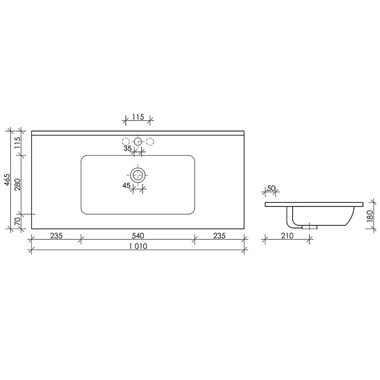 Раковина встраиваемая Ceramica Nova Element 100см CN7003 белая