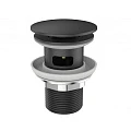 Донный клапан для раковины BelBagno UNO BB-SAT-NERO с переливом, черный матовы Донный клапан для раковины BelBagno UNO BB-SAT-NERO с переливом, черный матовы