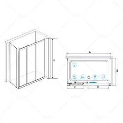 Душевой уголок RGW Classic CL-30 90x90см 04093099-51 профиль хром, стекло шиншилла