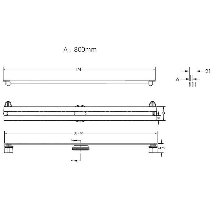 Душевой лоток Berges Super Slim 80 092054 золото глянец