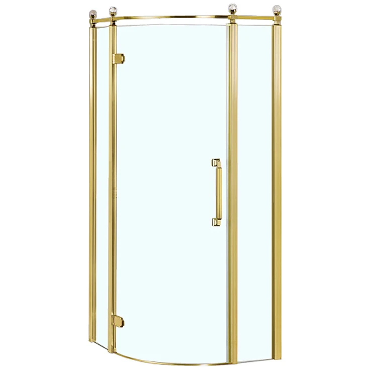 Душевой уголок Azario Ontario 90х90см AZ-NBB2231-L 900 GOLD профиль золото, стекло прозрачное