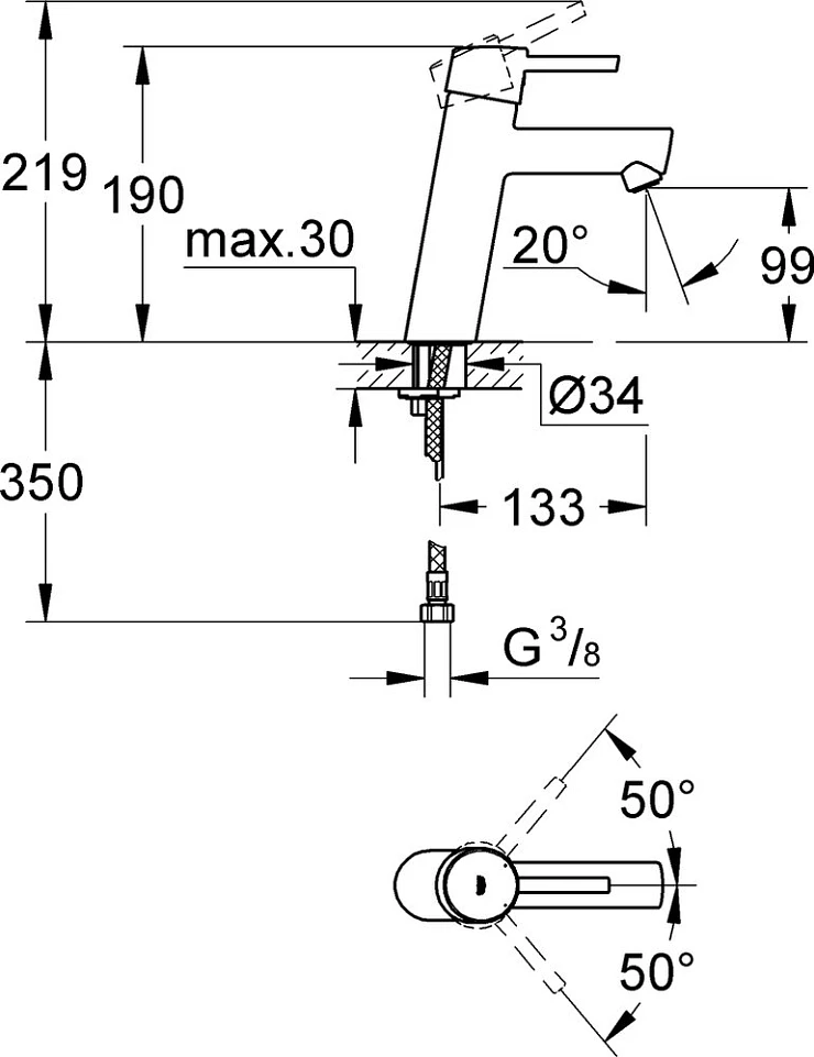 Смеситель для раковины Grohe Concetto 23451001 хром