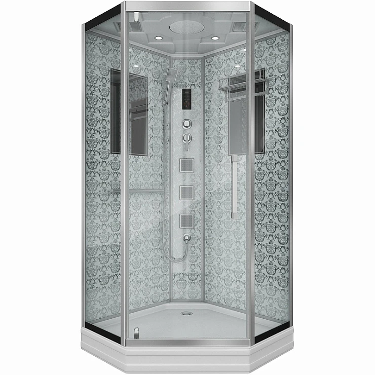 Душевая кабина Niagara Luxe 100x100см NGL-7717W профиль серебро